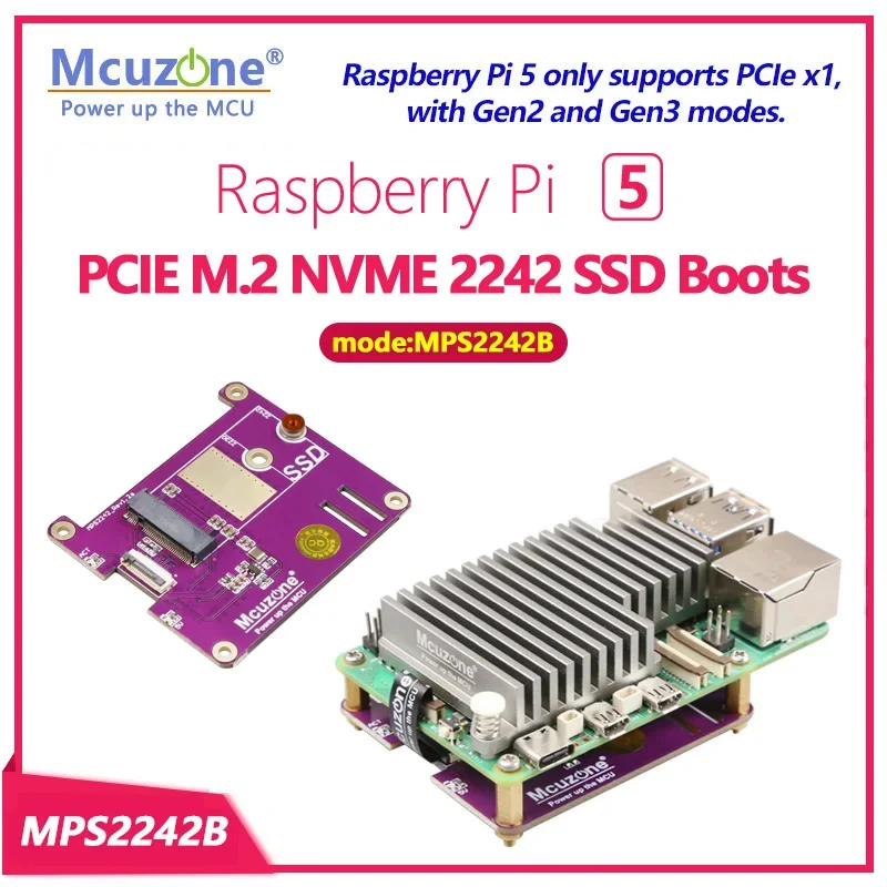

MPS2242B Raspberry Pi 5 PCIE M.2 NVME SSD-сапоги, поддержка 2242, 2230