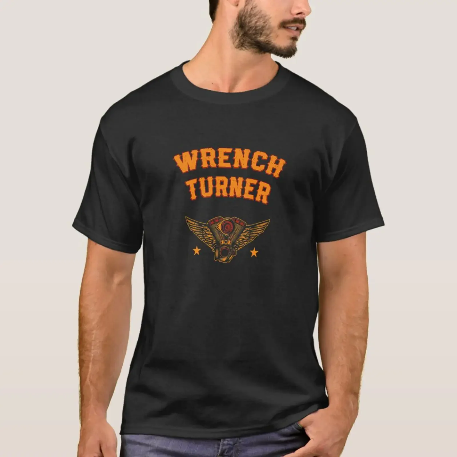 Wrench Turner Car Mechanic Auto Serviceman Trucker T Shirt vintage Washed Casual Unisex Stretched streetwear graphic