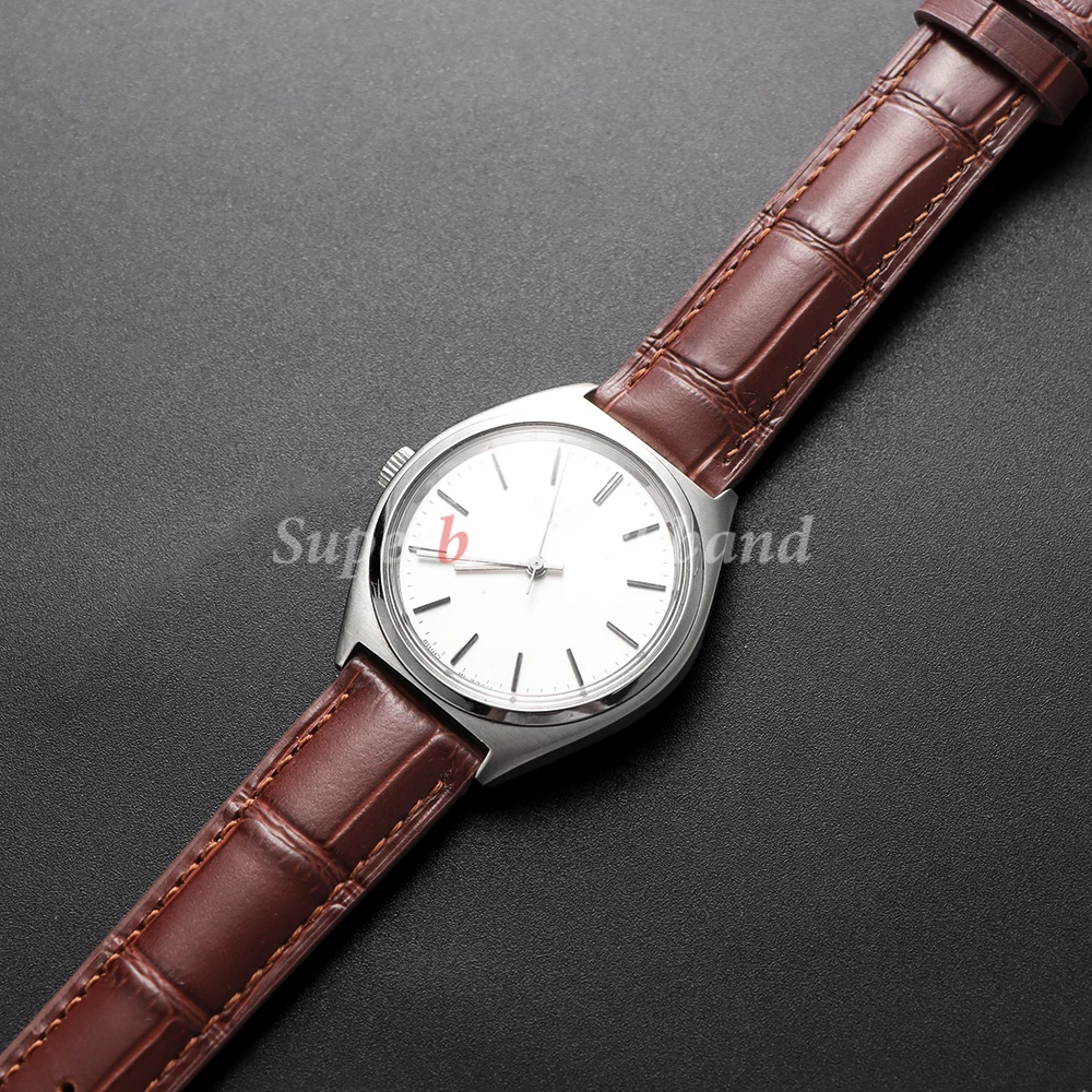 18mm Genuine Leather Watch Strap Universal Watchband Butterfly Clasp Pin Buckle Band Soft Watchband Bracelet Watch Accessories