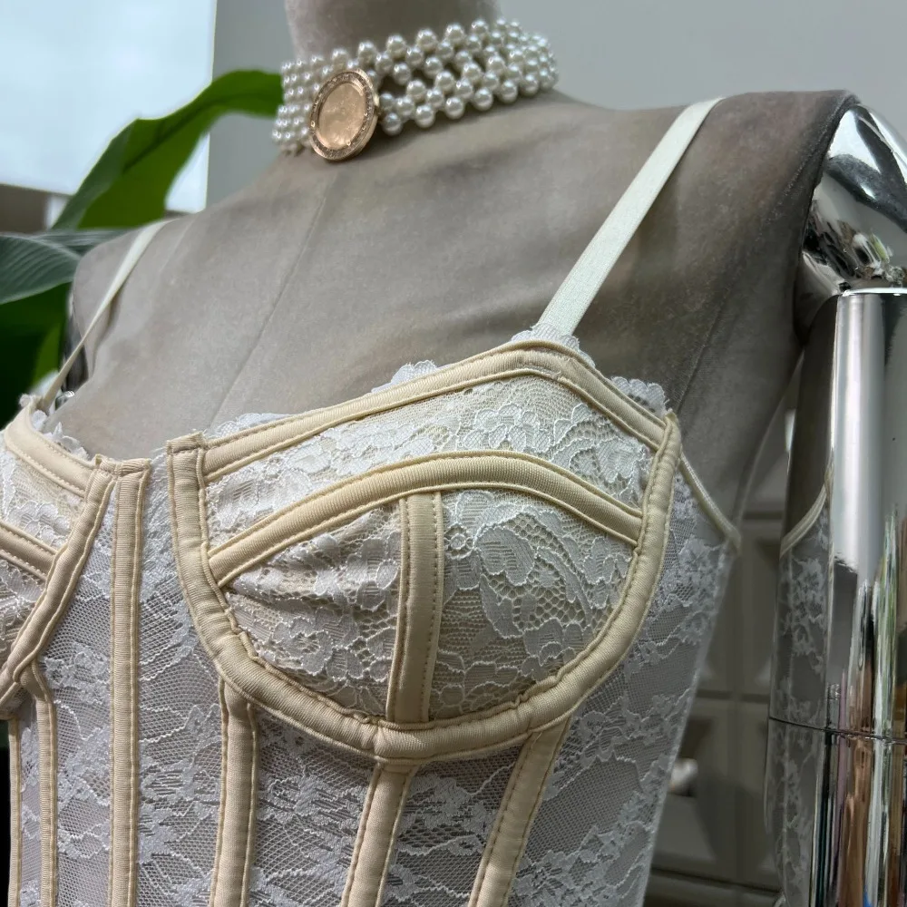 أنيقة حار فتاة الدانتيل بروتيل عظم السمك ملفوفة جوفاء المحاصيل القمم الدبابات شفافة الحمالة سترة الربيع الصيف