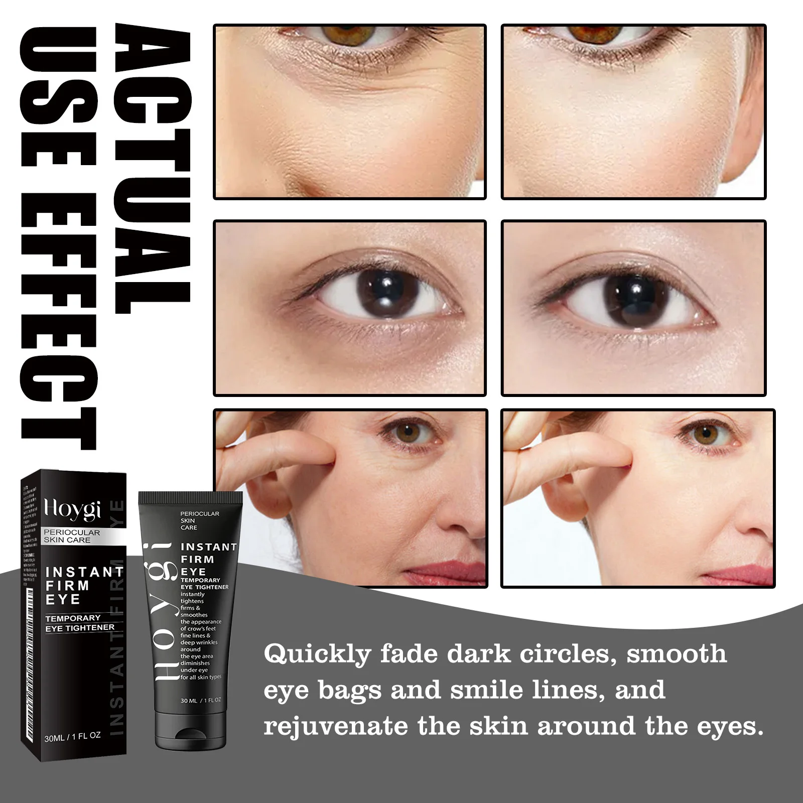 Instant Firm Eye Cream Under Eye Tightening Treatment for Fine Lines Dark Circles & Puffiness Smoothing Lifting Skincare Product