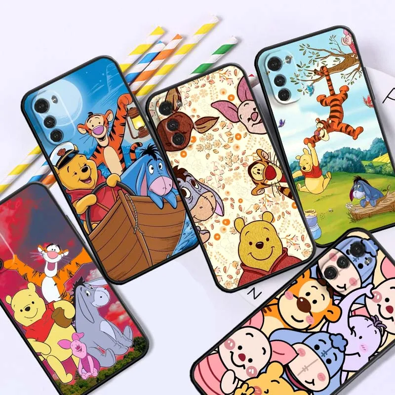 

Disney Winnie the Pooh Phone Case Cover For Motorola G85 Edge 50 G24 G35 G14 G04 40 G72 G34 G G54 G13 G32 5G Black