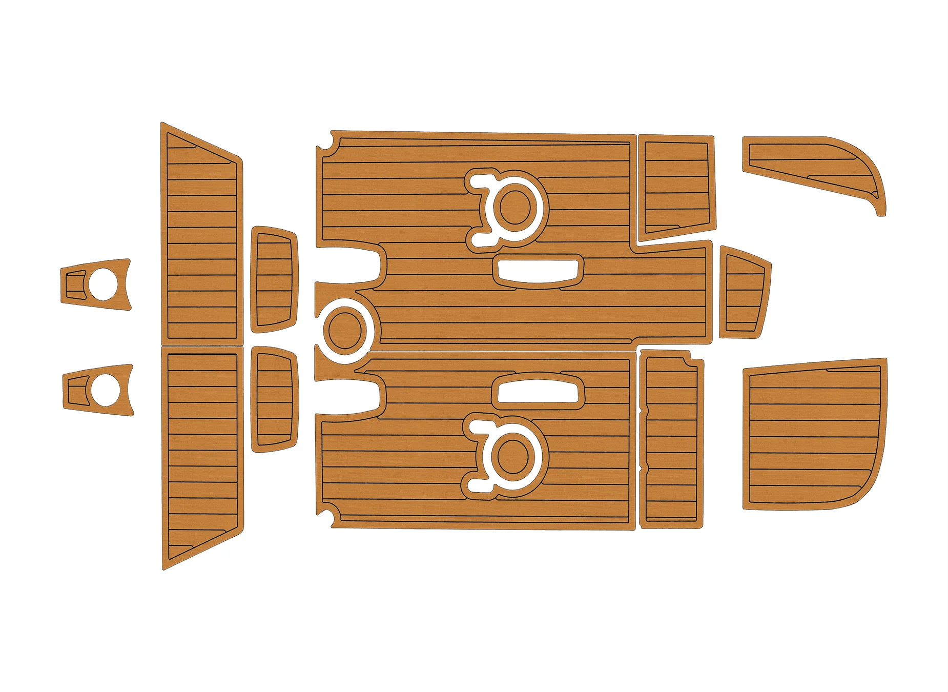 

2000-2014 Fountain Lightning 38ft 1/4" 6mm EVA foam Non-Slip PVC Teak Decking marine Mat gatorstep carpet Marine Floor