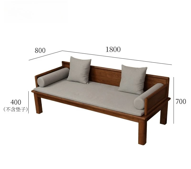 DSA home bedroom new Chinese solid wood push-pull bed old elm dual-purpose living room small apartment Chinese sofa bed