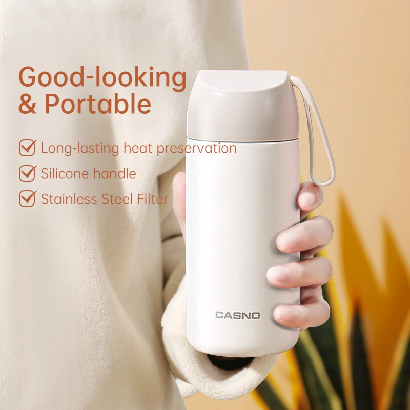 

350/450ML Insulated Coffee Mug 304 Stainless Steel Filter Water Bottle Women Vacuum Flask Mini Portable Travel Tumbler Thermos