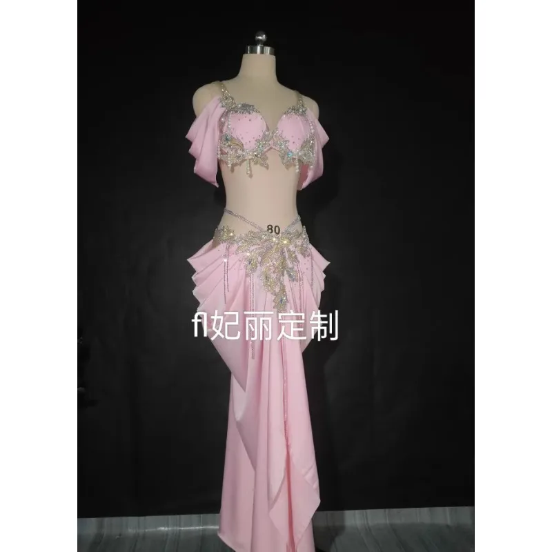 Aangepaste Oosterse Buikdanskostuums Prestaties Competitie Jurk Indiase Kleding Vrouwen Exotische Danskleding BH en Rok