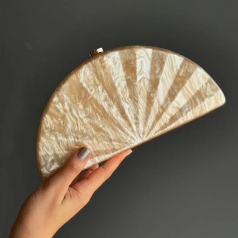 

Акриловые вечерние клатчи в форме ракушки, вечерние сумки для женщин, роскошные дизайнерские сумки, кошельки, новая модная цепочка, секторная сумка через плечо