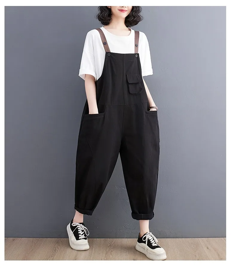 جمبسوت نسائي أنيق ملابس الخصر فضفاضة من قماش الدنيم للمراهقين ملابس الشارع الشهير ممارسة عامة بسحاب للسيدات أساسية واسعة للتمرين