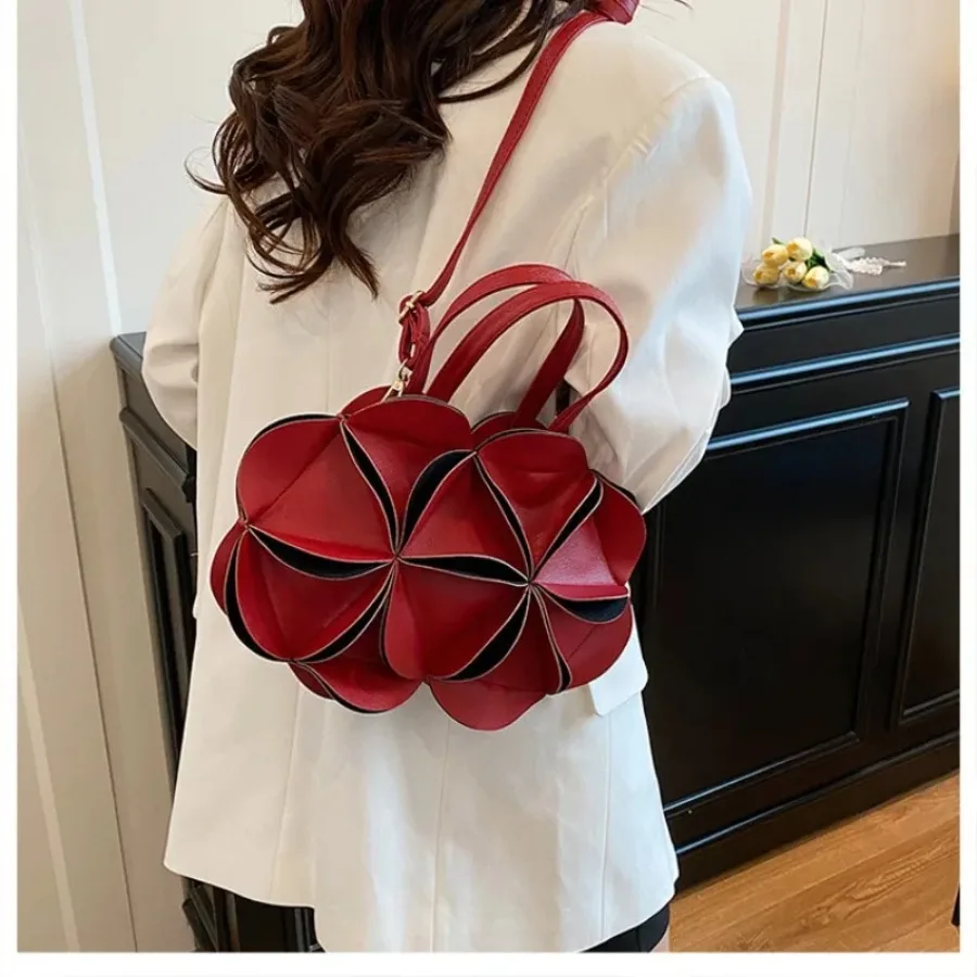 

Модная сумка для пожилых людей с нишевым дизайном, объемные цветы, текстурированная сумка через плечо, женские сумки через плечо