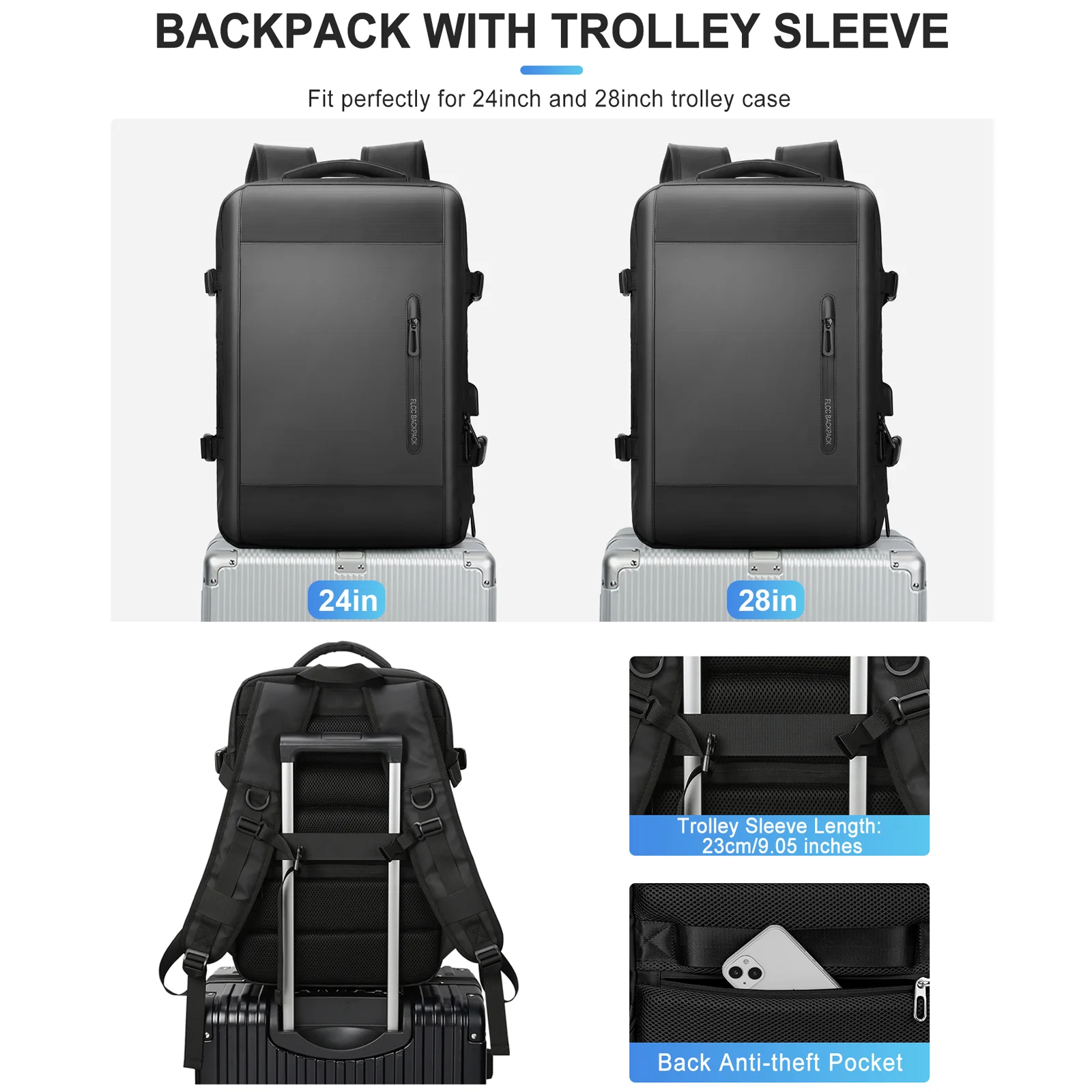 Men Travel Backpack Airplane Cabin Backpack Easyjet 45x36x20 Large Capacity Multifunctional Suitcase USB Charging Laptop Bagpack