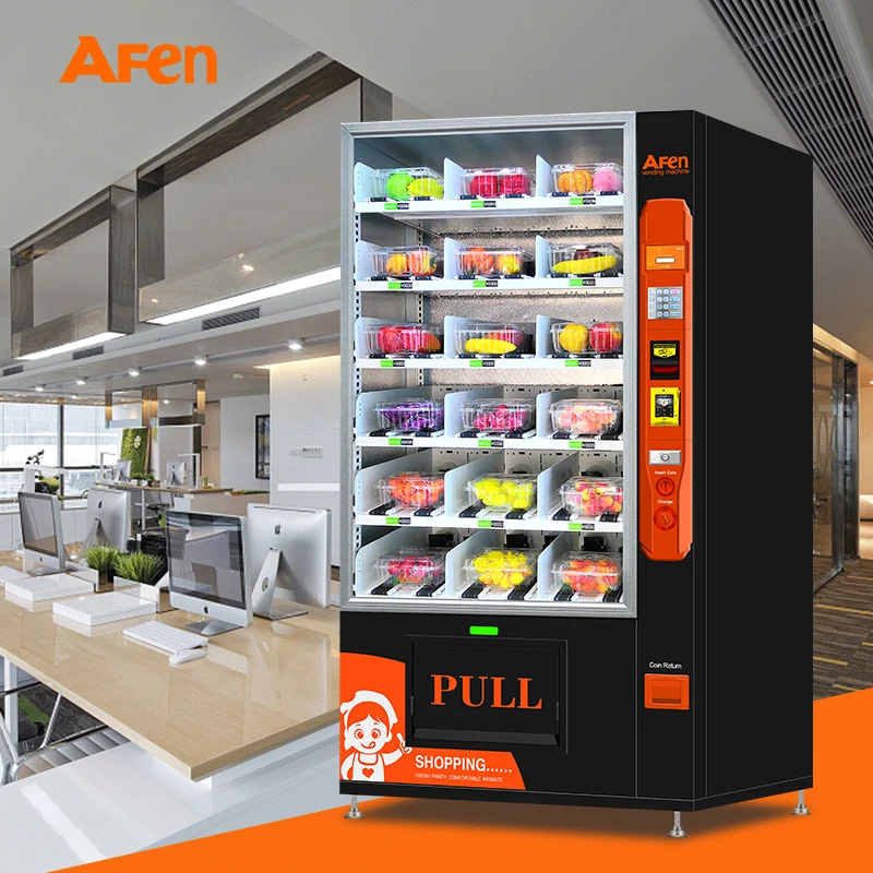 AFEN Intelligent Fresh Food Vegetables and Sandwich Vending  With Elevator System Vinding