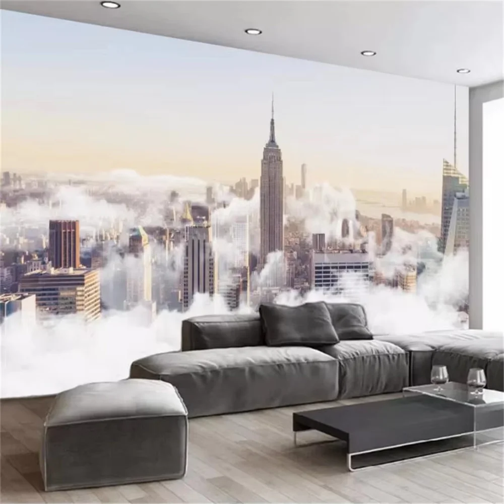 

Обои на заказ, 3d фотообои, фантастический HD город, ночной вид, гостиная, спальня, фоновая фреска, скандинавская городская архитектура обои