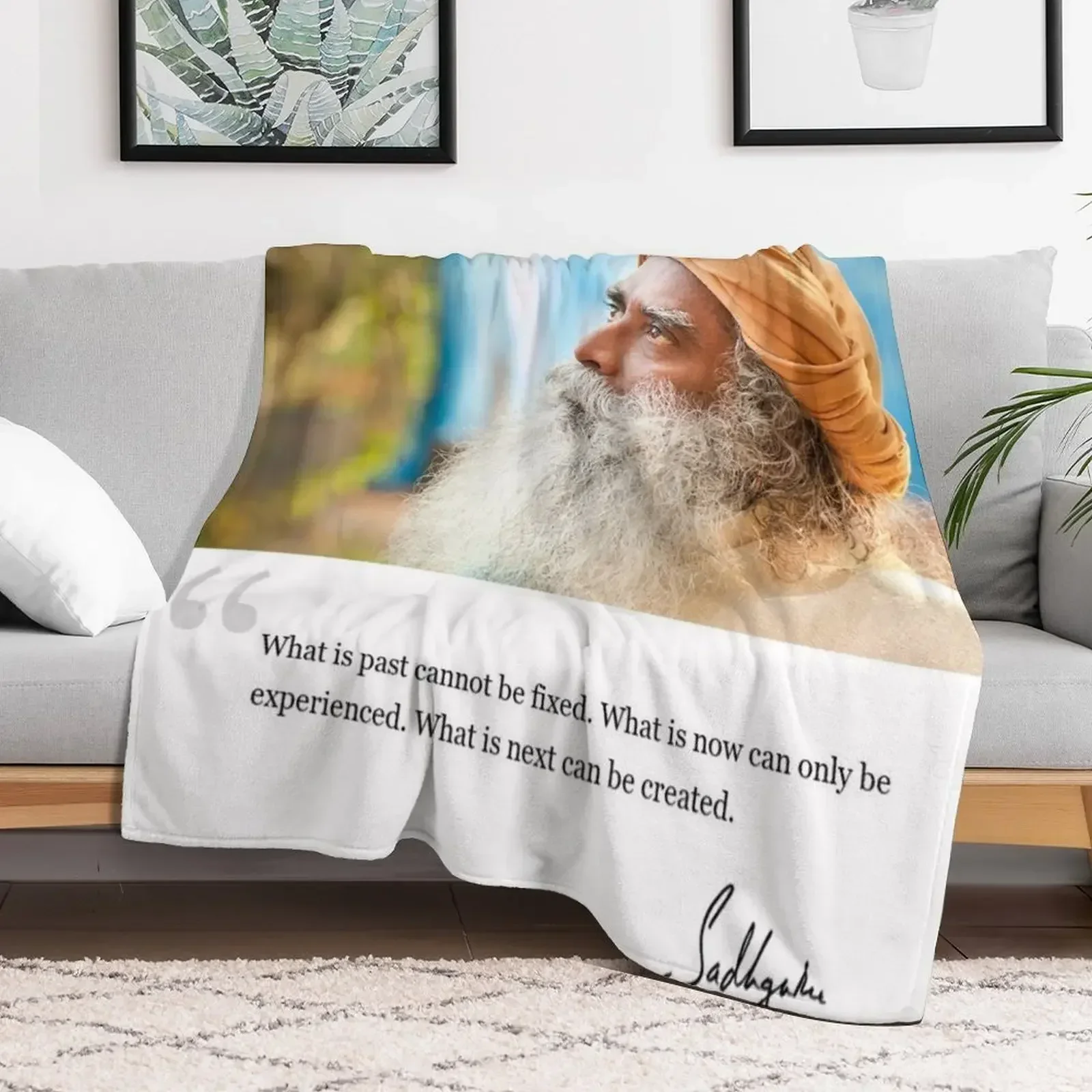 Create Your Future Sadhguru Throw Blanket heavy to sleep Plush Luxury warm winter Blankets