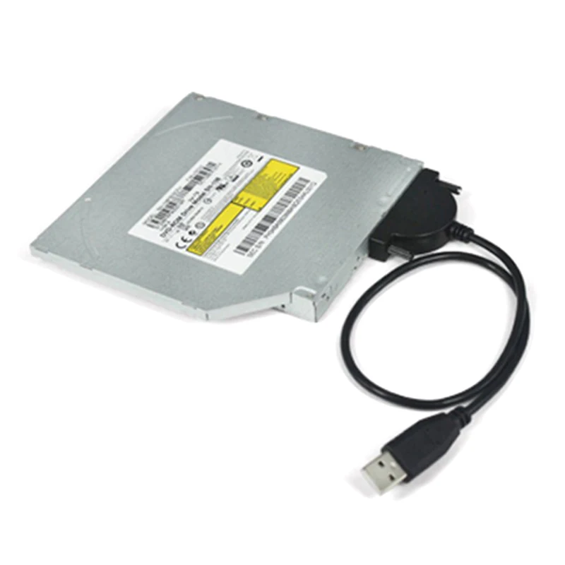 【U】Hot 1Pcs USB 2.0 To Mini Sata II 7+6 13Pin Adapter For Notebook CD/DVD ROM Slimline Drive Converter Cable Screws Steady Style