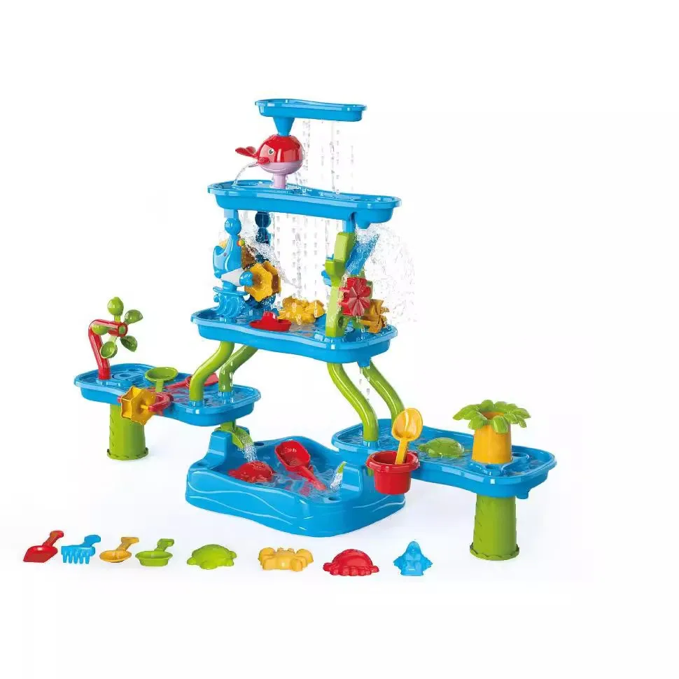 كبيرة الحجم التفاعلية متعددة الطبقات للأطفال شاطئ المياه بلانغ الرمال حفرة الجدول في الهواء الطلق الوالدين والطفل لعبة رمل الغوص