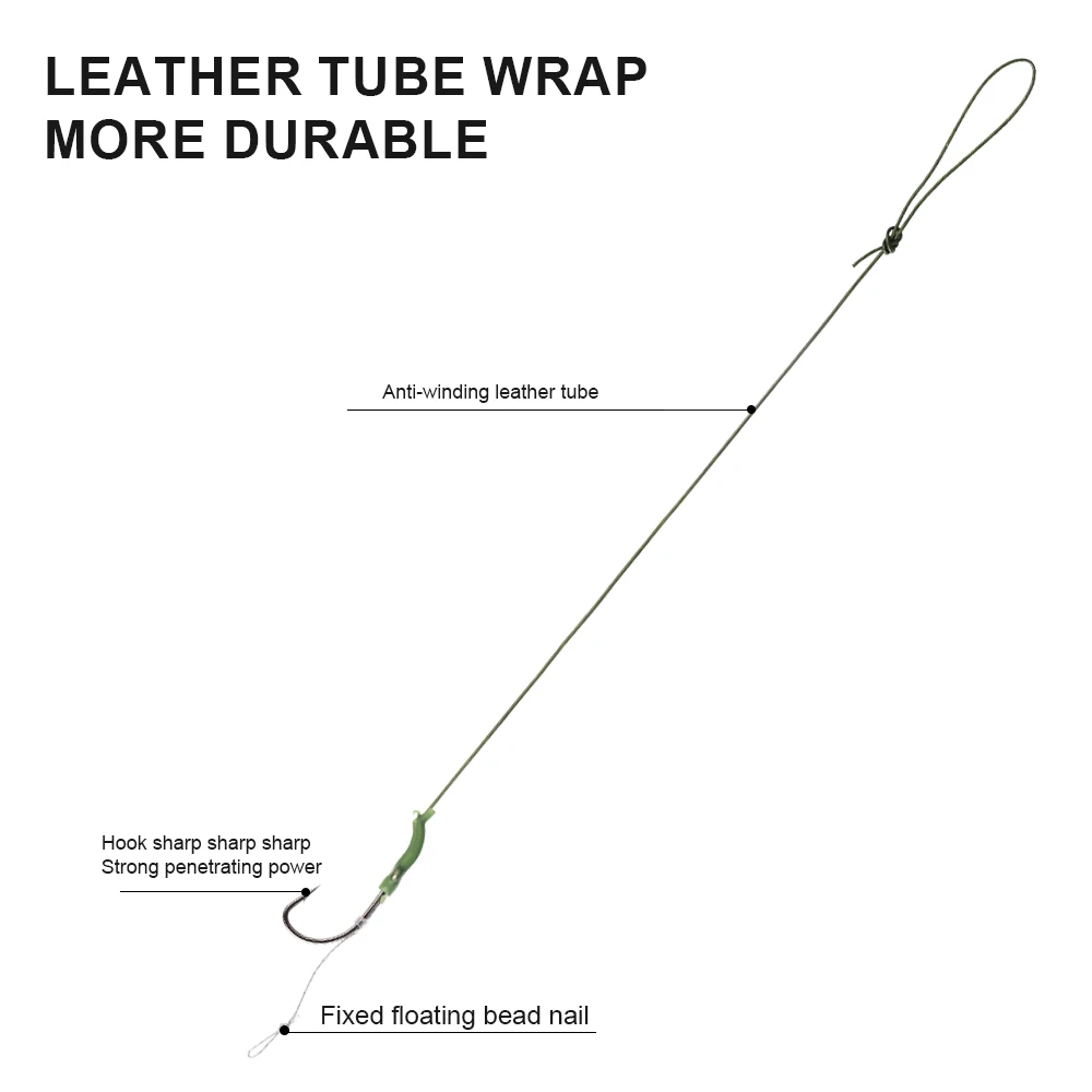 FTK 6pcs/set Carp Fishing Line Hair Rigs With Hook 22CM Braid Leader Europe Feeder Group Fishing Tackle