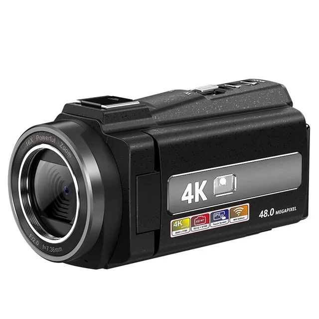 

Видеокамера 4K с микрофоном, 48 МП, сенсорный экран 3,0 дюйма
