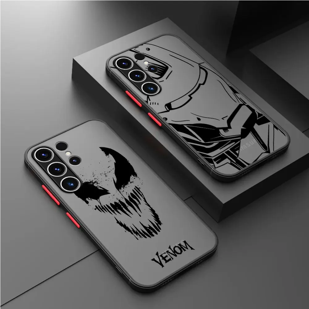 Kabuk lüks kapak kılıf Samsung Galaxy S10 S9 S20 FE S10 Lite S23 24 Ultra S10e S21 artı S22 5G Marvel Ultra Marvel örümcek adam