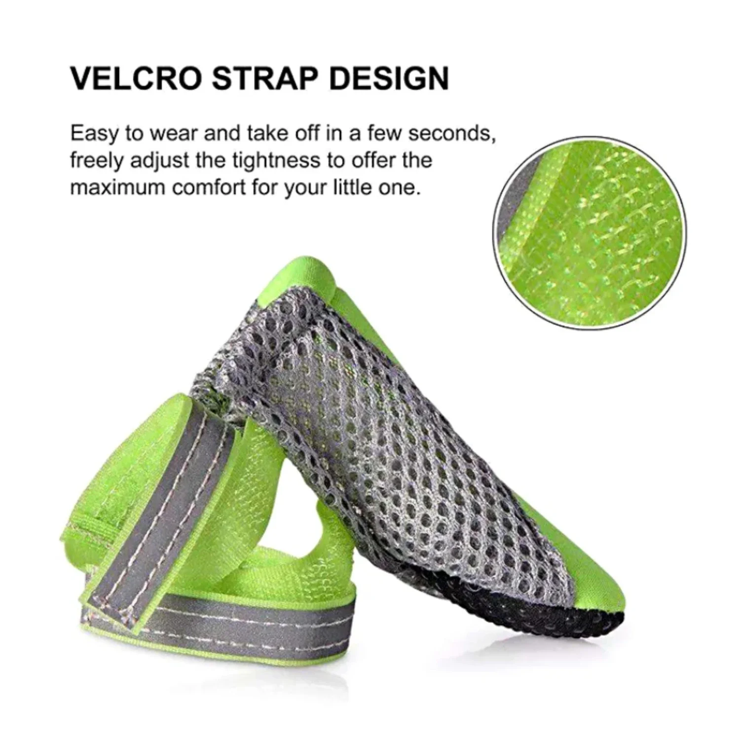 Zapatos cómodos, transpirables y duraderos para perros medianos, diseño de red ideal para verano, para caminar al aire libre, impermeables y reflectantes