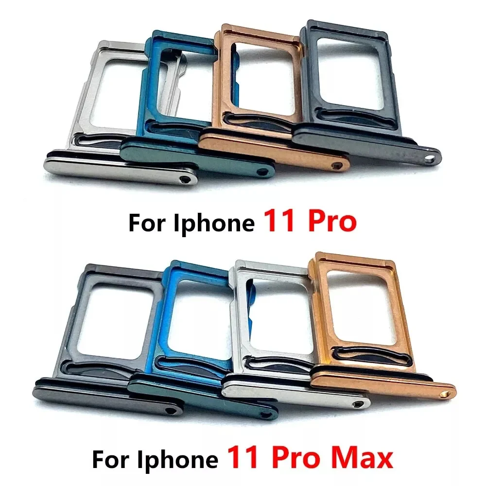 For iPhone 11 Single SIM Card Tray For iPhoen 11 11pro 11pro MAX SIM Card Holder Reader Socket Mobile Phone Replacement Parts