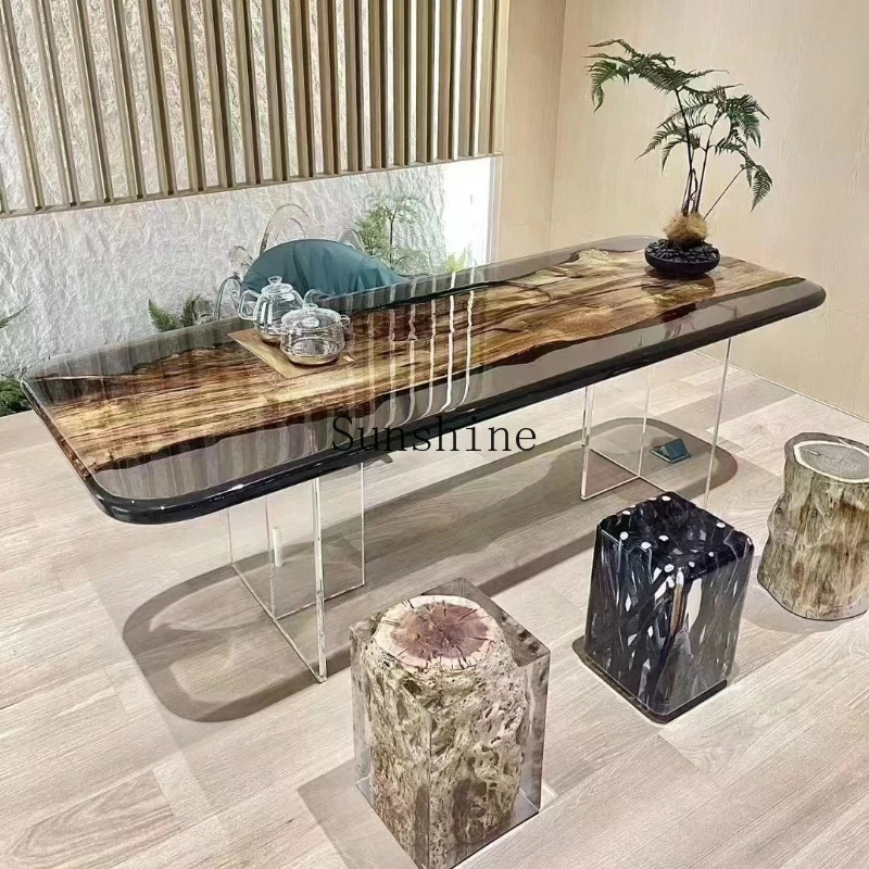 

Office epoxy log meeting room desk