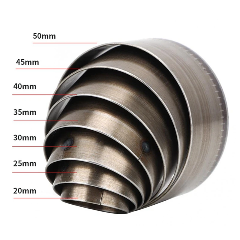 7Piece Short Scalp With Punching Leather Round Knife Tool DIY Hand Drilling Steel Round Punch Belt Punching Hole Silver