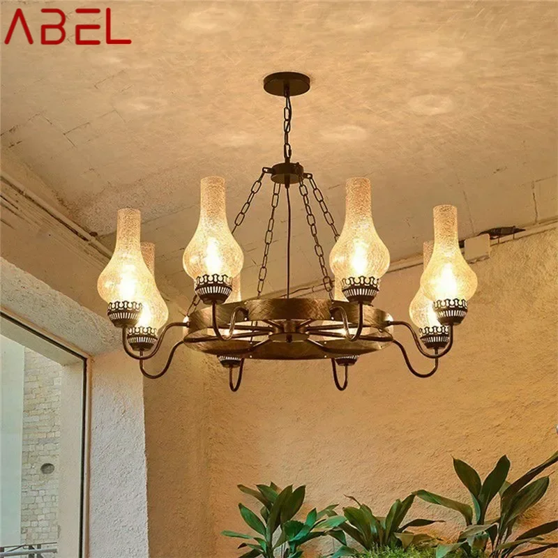 ABEL American Retro Pendent Lamp Industrial Wind Living Room Restaurant Homestay Loft Clothing Store Cafe Bar Box Chandelier