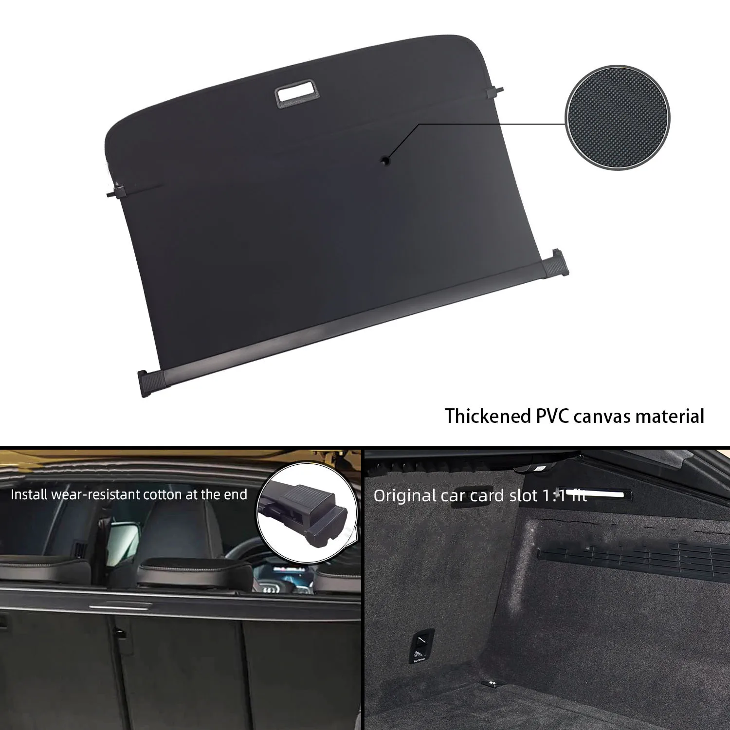 

For Audi Q8 2019-2024 Car Accessories Rear Trunk Security Shade Retractable Cargo Cover 1Set