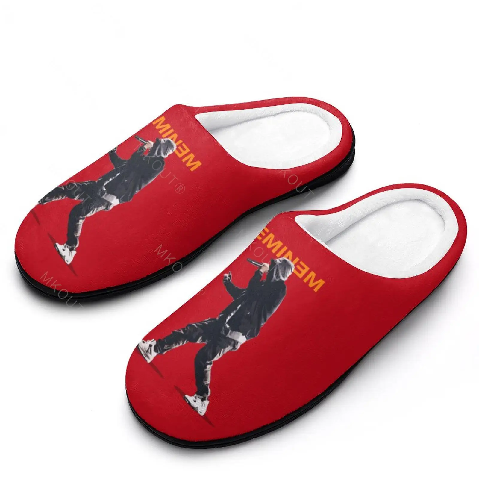 Winter Warm Slippers Eminem (1) Men Women Cotton Slides Non-Slip Couple Indoor House  Soft-soled Loafer Flip-flopAnime Shoes