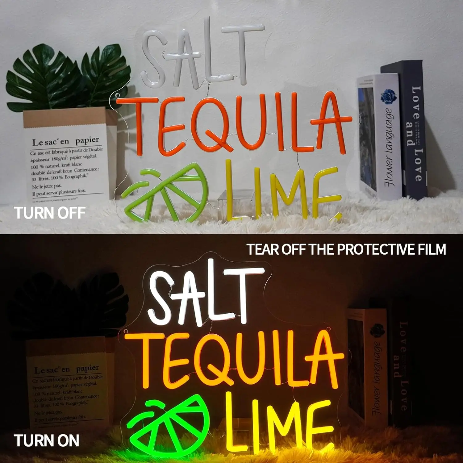 Salt Tequila Lime Neon Sign Led Dimmable Cocktail Bar Neon Light Sign for Man Cave Restaurant Kitchen Home Bar Pub Party Decor