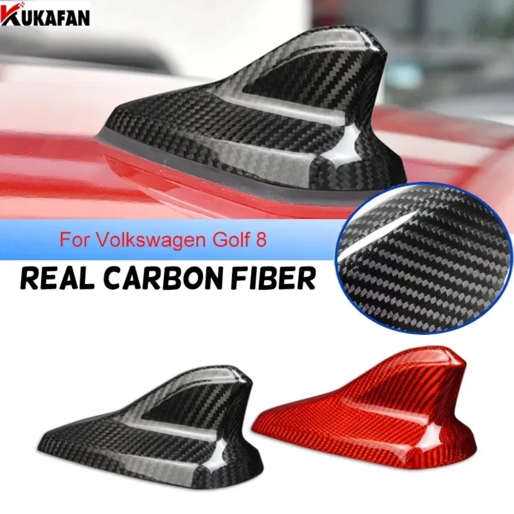 

For Volkswagen VW Golf 8 Touron Lingdu Weiran Real Carbon Fiber Car Roof Shark Fin Antenna Cover Trim Auto Styling Accessories