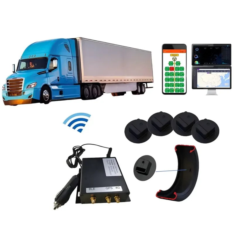 Heavy Real-Time TPMS With GPS Tracking Internal Tire Pressure TPMS Replacement For Trucks Bus (T-Box Compatible)