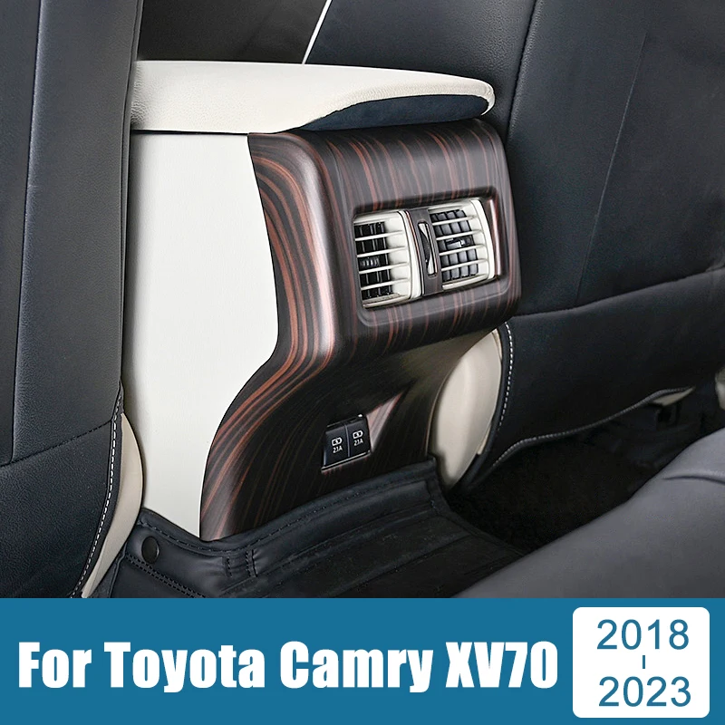 

For Toyota Camry 70 XV70 2018-2021 2022 2023 ABS Car Rear Air Conditioning Vent Outlet Frame Cover Trim Sticker Accessories