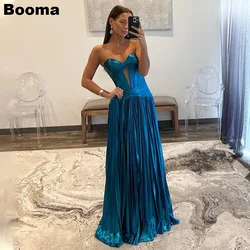 Booma Elegant A-Line Prom Dresses Sweetheart Sleeveless Party Gowns for Women Pleats Long Formal Evening Dress Customized