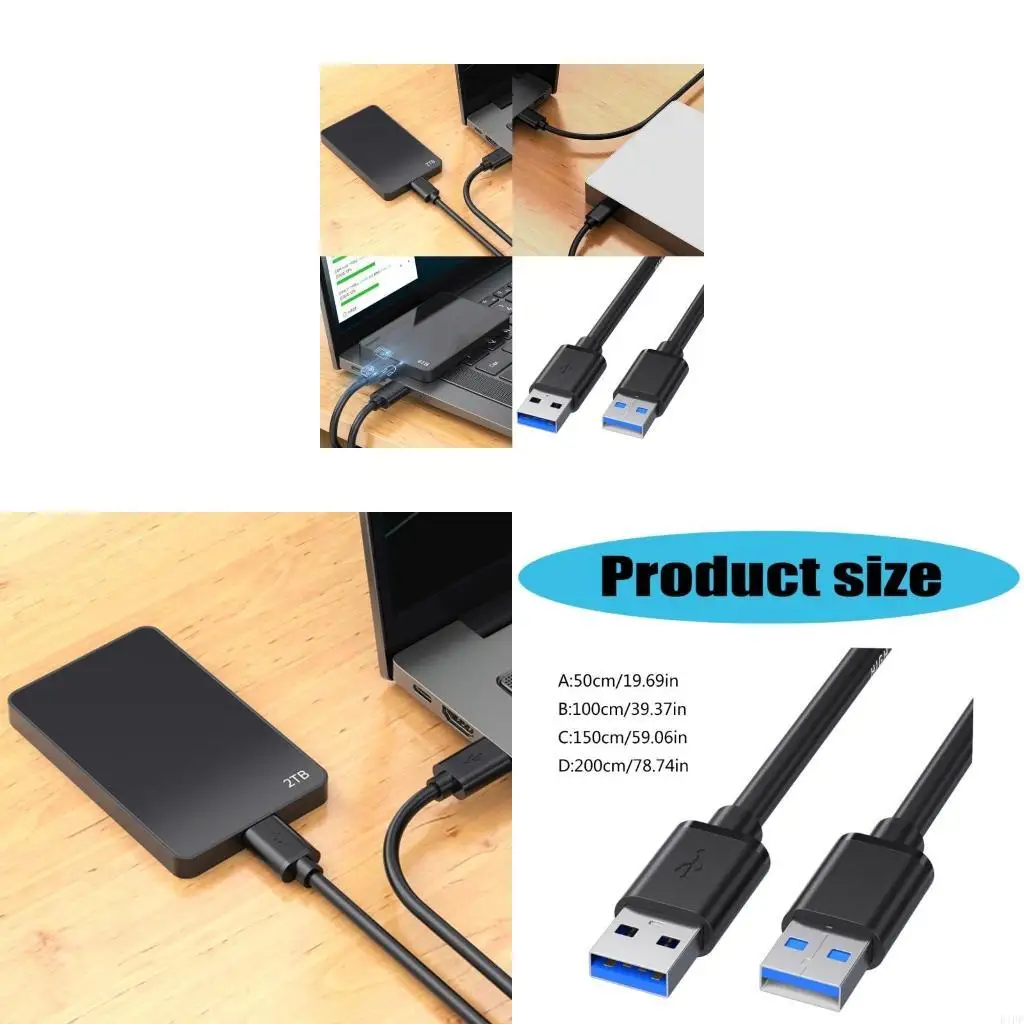 E1PF USB3.0 Male to Male Cable USB3.0 Highly Speed Data Cable for Hard Drive Camera
