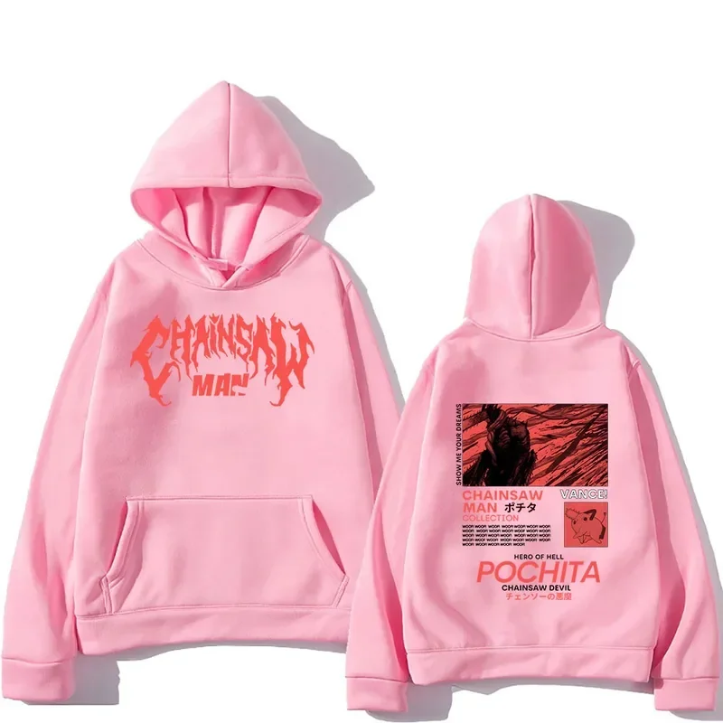 Chainsaw Man Hoodie Manga Cartoon Graphic Sweatshirts Streetwear Long Sleeves Gothic Hoodie