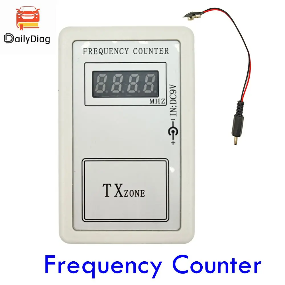 Newest Handheld Remote Digital Frequency Counter White for Car Auto Key Remote Control Detector Cymometer Power Supply Cable