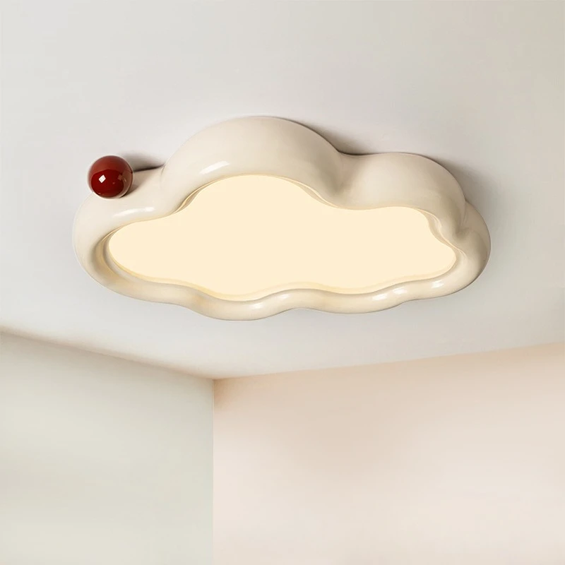 French Cream Resin Ceiling Lights Cloud Shape Children's Bedroom Study Ceiling Lamps Eye Protection Homestay Theme Hotel Decor