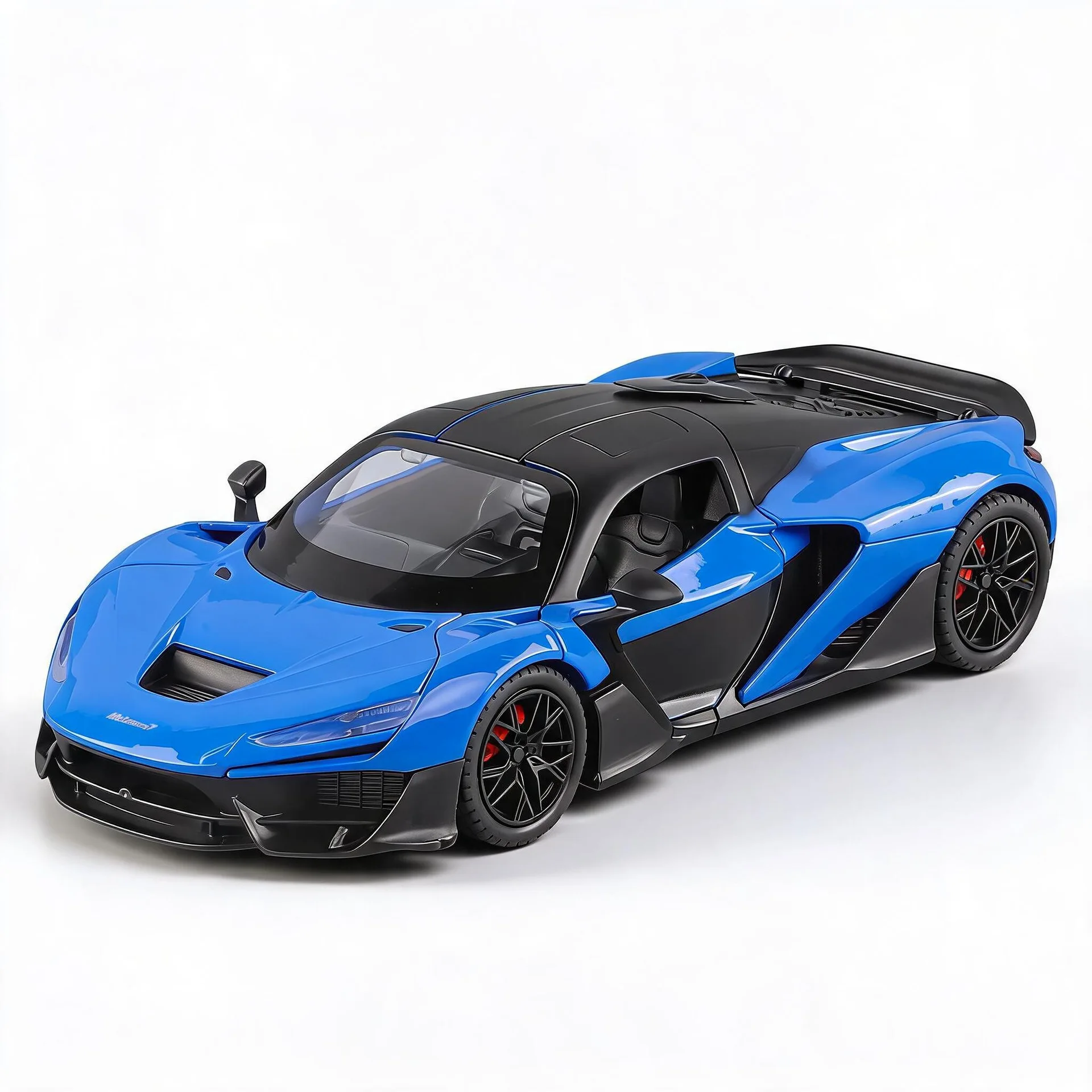 1:24 W1 Diecast Alloy Sports Car Model, Pull Back with Sound & Light, Alloy Shell, Desktop Ornament Rebound Toy