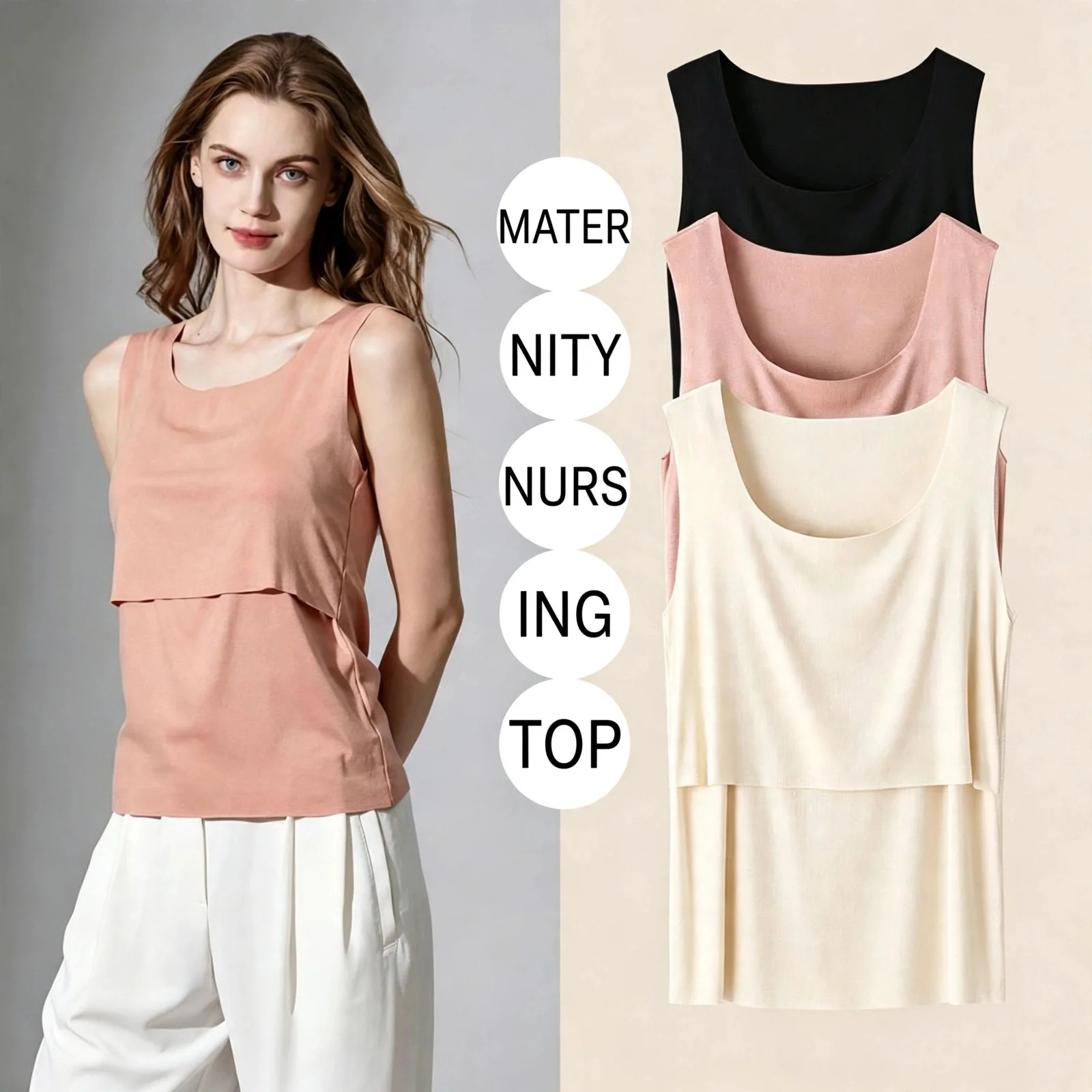 Maternity Maternity Nursing Tank Top Breastfeeding Vest Sleeveless Summer Pregnant Women Postpartum Daily Wear Home Travel Slim Fit - Aliexpress Deal
