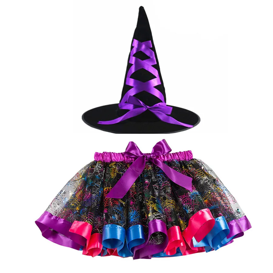 Tutu Skirt Baby Girl  Princess Witch Wizard Hat Birthday Party Headband Clown  Children  Halloween Costume Cosplay