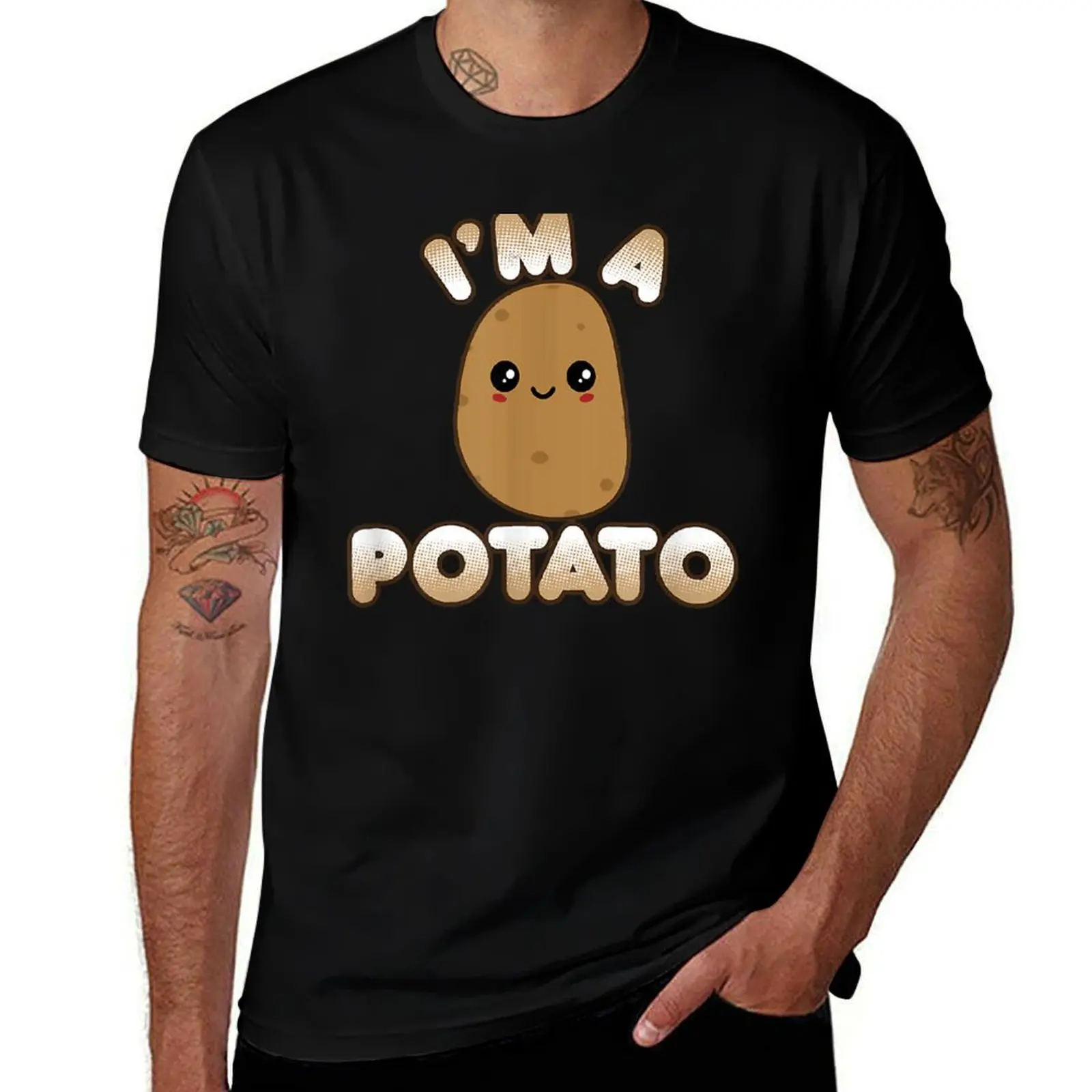 

Cute Kawaii Style Smiling Im A Potato T-Shirt for a boy customizeds customs shirts graphic mens vintage t shirts