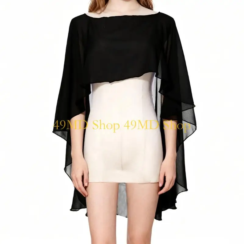 49MD Lightweight Sheer Drape Shawl for Commuting, Travel and Easy Cover-Up