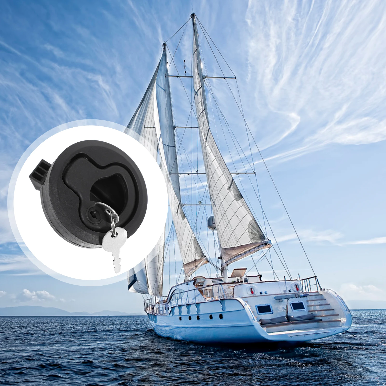 

4Pcs Flush Hatch Latch Rubber Slam Boat Lid Cabinet Handles Durable Marine RV Parts Black Plastic UV Stabilized