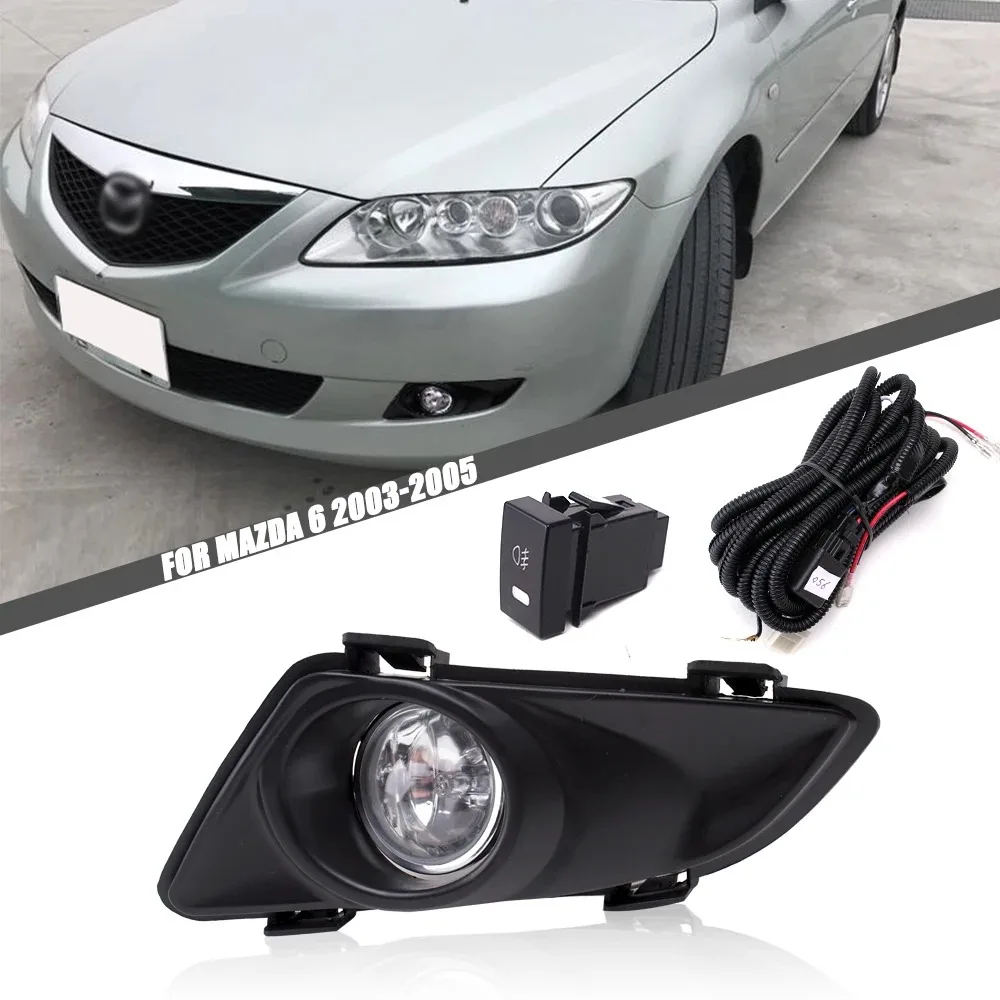 

DLAA Front Bumper Fog Lamp Upgrade Kit FOR Mazda 6 2003 2004 2005 M6 Version Additional Foglight Set Switch + Wiring