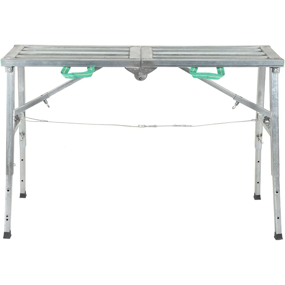 Adjustable Folding Work Platform Ladder Aluminum Scaffolding Step Ladder Max Load 200KG Portable Durable Bench Working