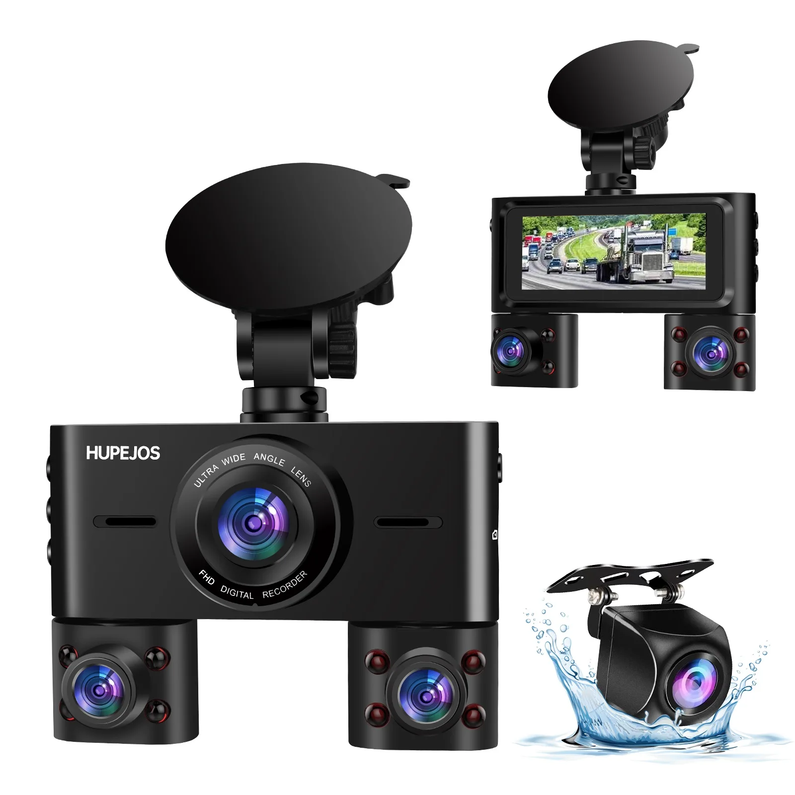 

Mini 4 Lens Dash Cam 360° Panoramic Driving Recorder 4 Channel Dashcam 1080P Car Camera DVR With Wifi G-Sensor Loop Recording