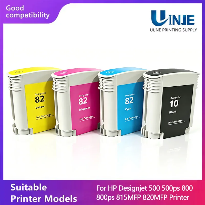 NOVO Cartucho de Tinta de Substituição 10 82 XL C4844A C4911A Compatível com Impressoras HP Designjet 500 500ps 800 800ps 815MFP 820MFP
