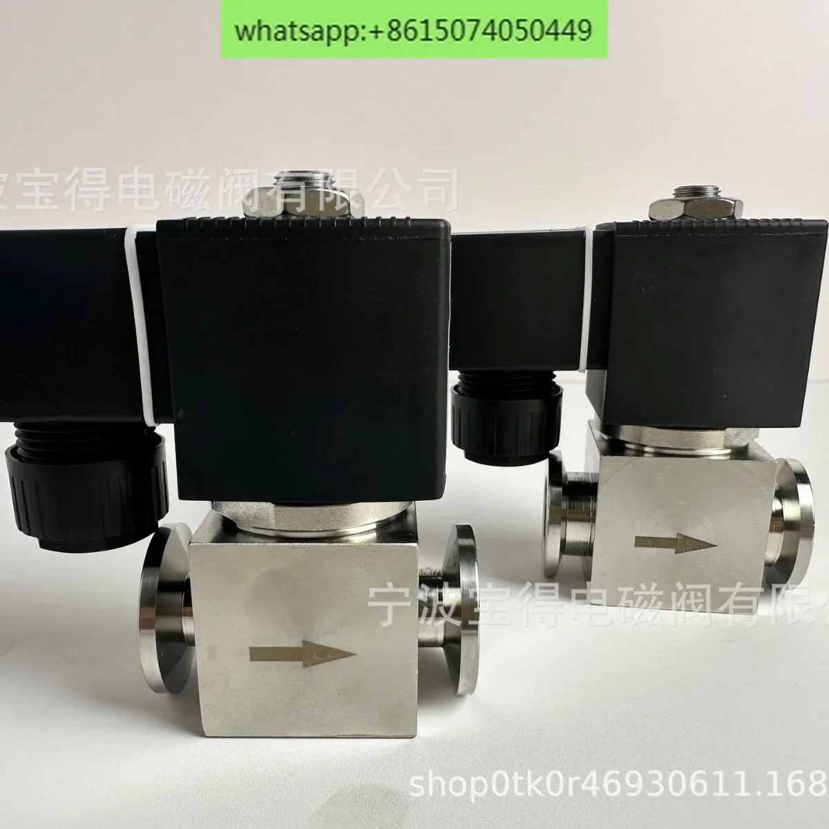 QUANJIA two-position two-way clamp type stainless steel 316L vacuum solenoid valve