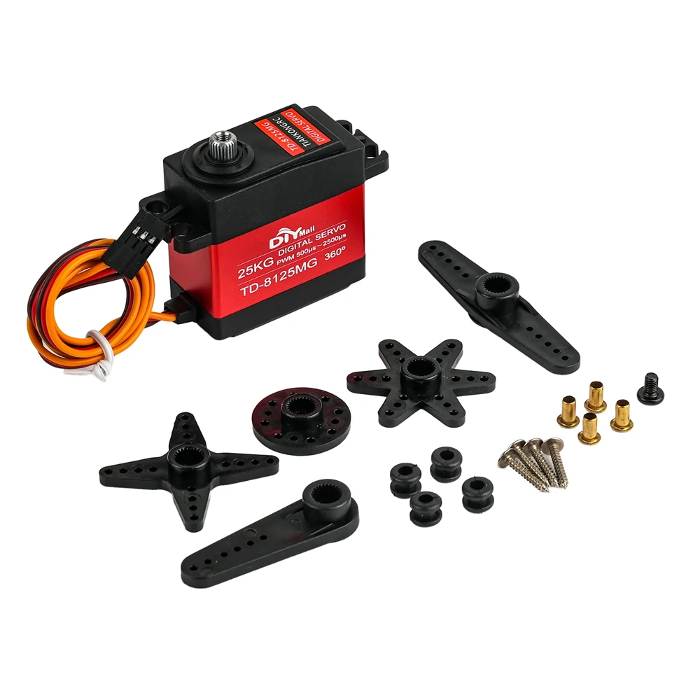 25 كجم. سنتيمتر أجهزة رقمية عزم دوران كبير ميتال جير 360/270/180 درجة مقاوم للماء لتقوم بها بنفسك روبوت ذراع آلي RC سيارات نموذج PWM #6
